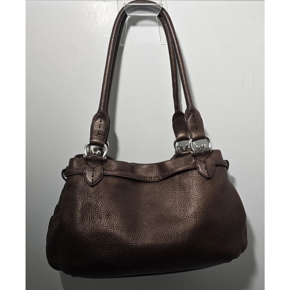 Brighton Lolita Masterpiece Col Leather Shoulder Bag Brown 3D Applique MSRP $350 - Picture 6 of 16